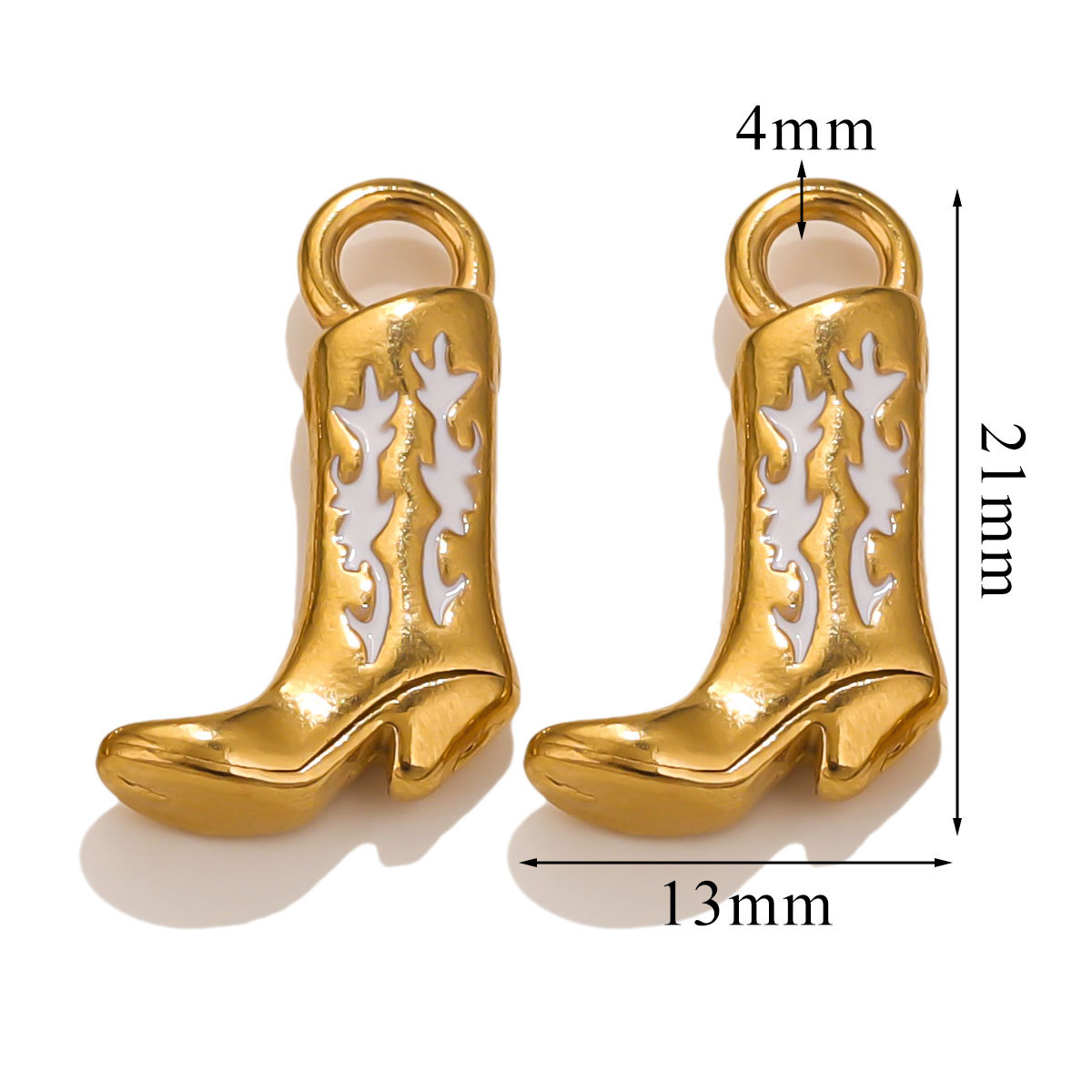 White / 1 Piece Simple Retro Style Boot Shape Stainless Steel  Gold Color Women's Pendant Picture14